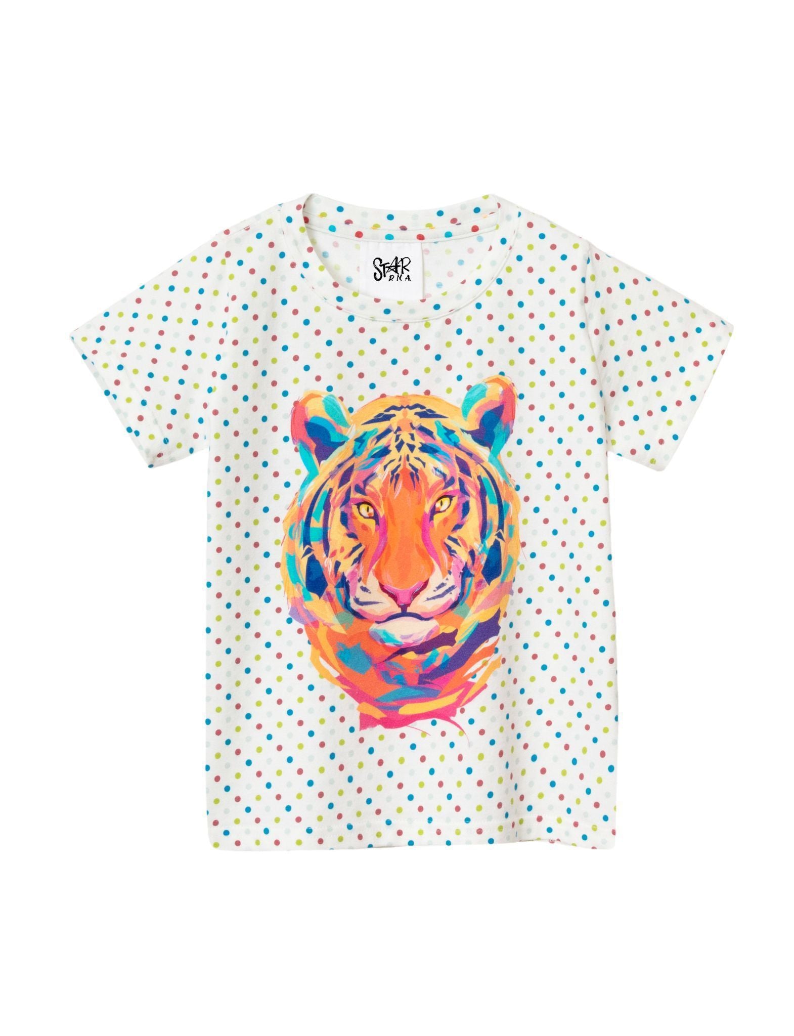 T-Shirt | White Tiger Polka Dots