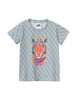 T-Shirt | Grey Tiger Polka Dots
